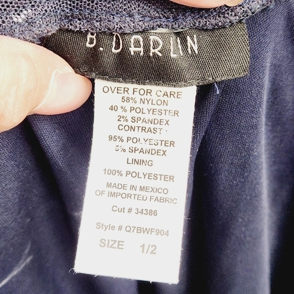 B. Darlin Blue Formal Deep V Sheer Back Maxi Sequin Dress Size: 1/2 - Picture 13 of 13